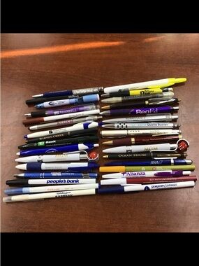 Large Lot Of Advertising Pens 32 Included